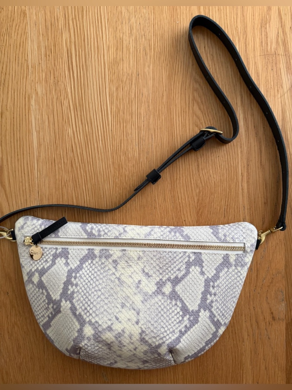 Clare V. | New rare Grande Fanny | Python Embossed Leather